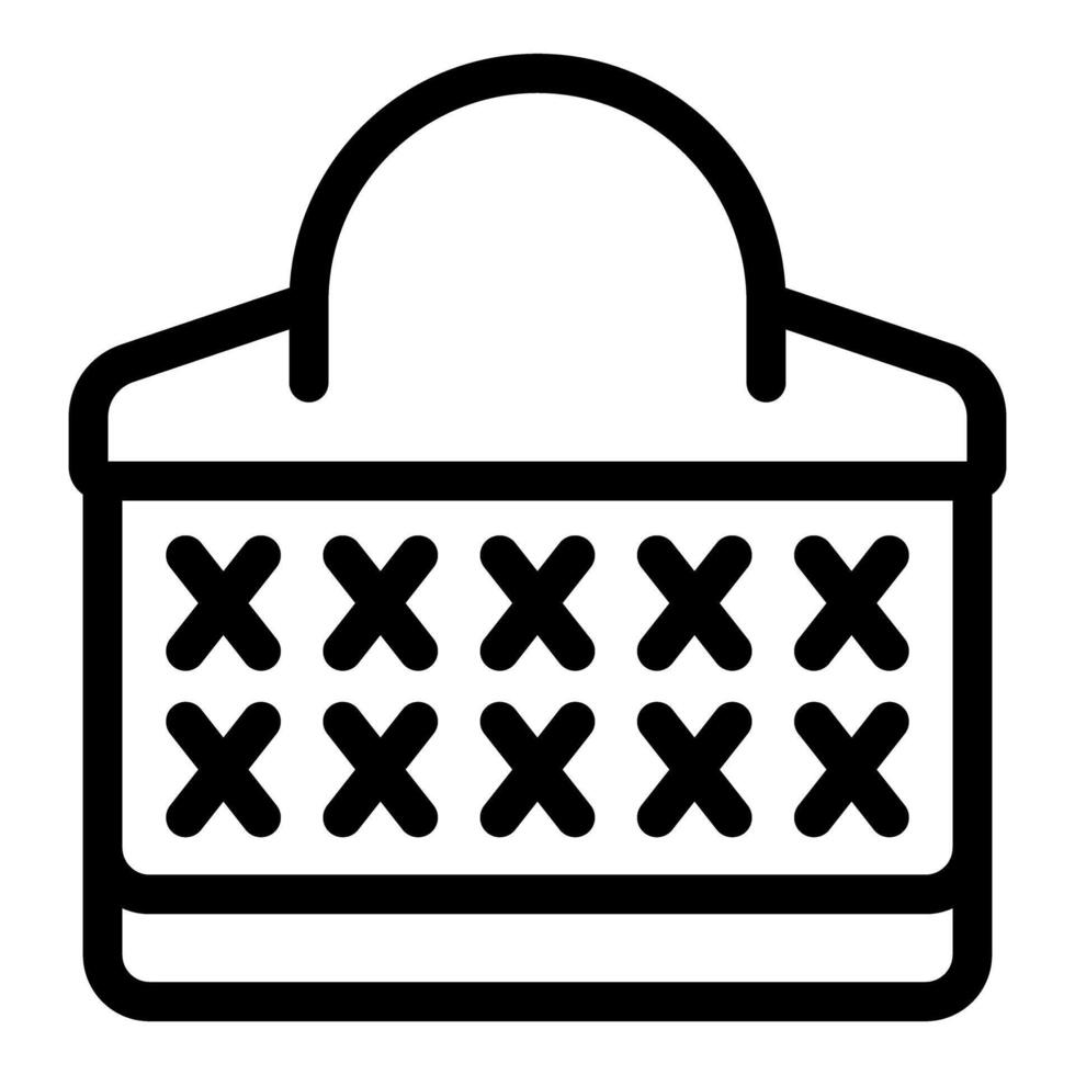 Wicker basket icon showing craftmanship and storage vector
