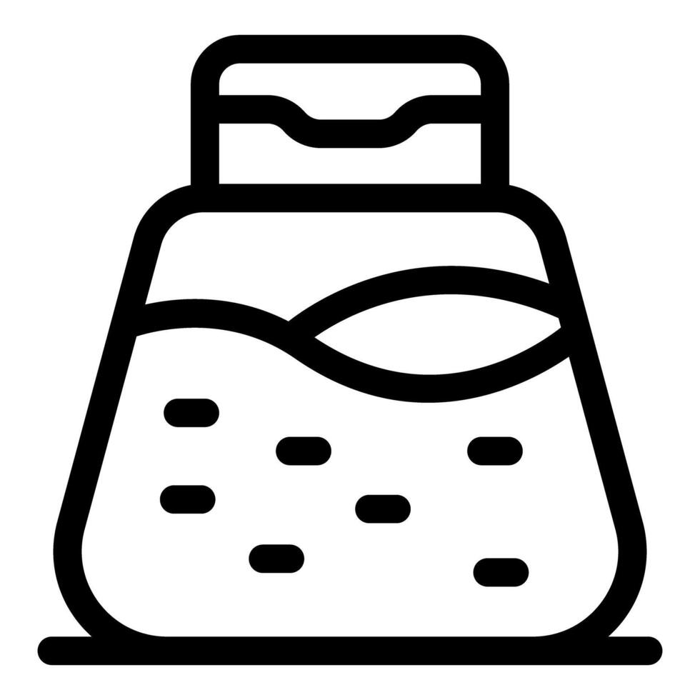 Jar with open lid containing water purifying through filter vector