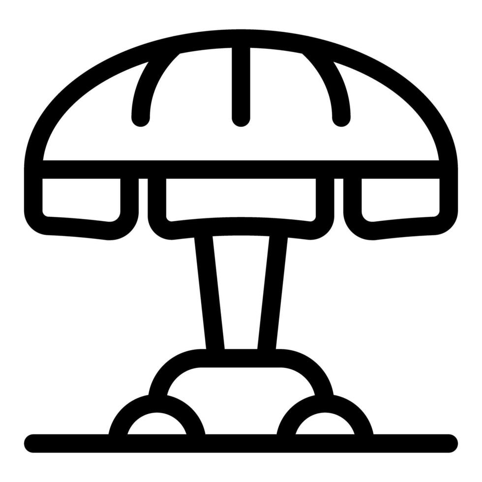 Nuclear explosion cloud forming mushroom shape over ground vector