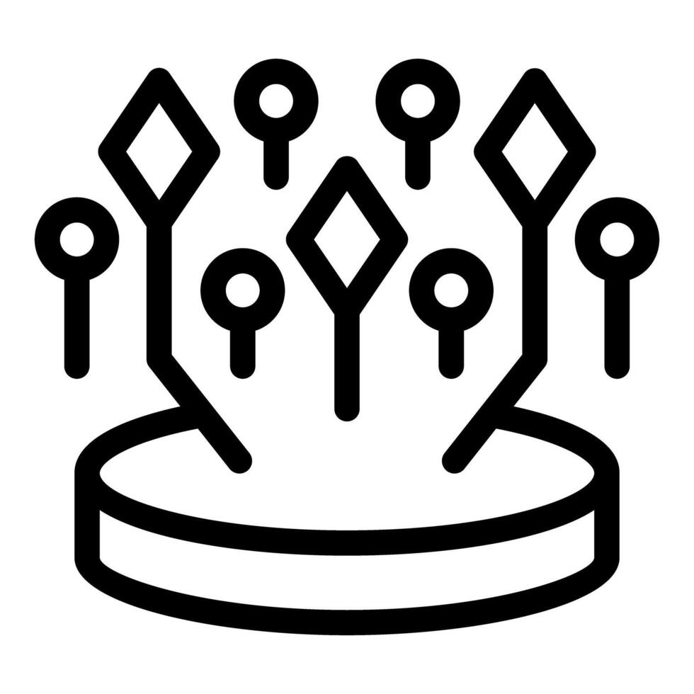Data mining concept with data connecting to a platform vector