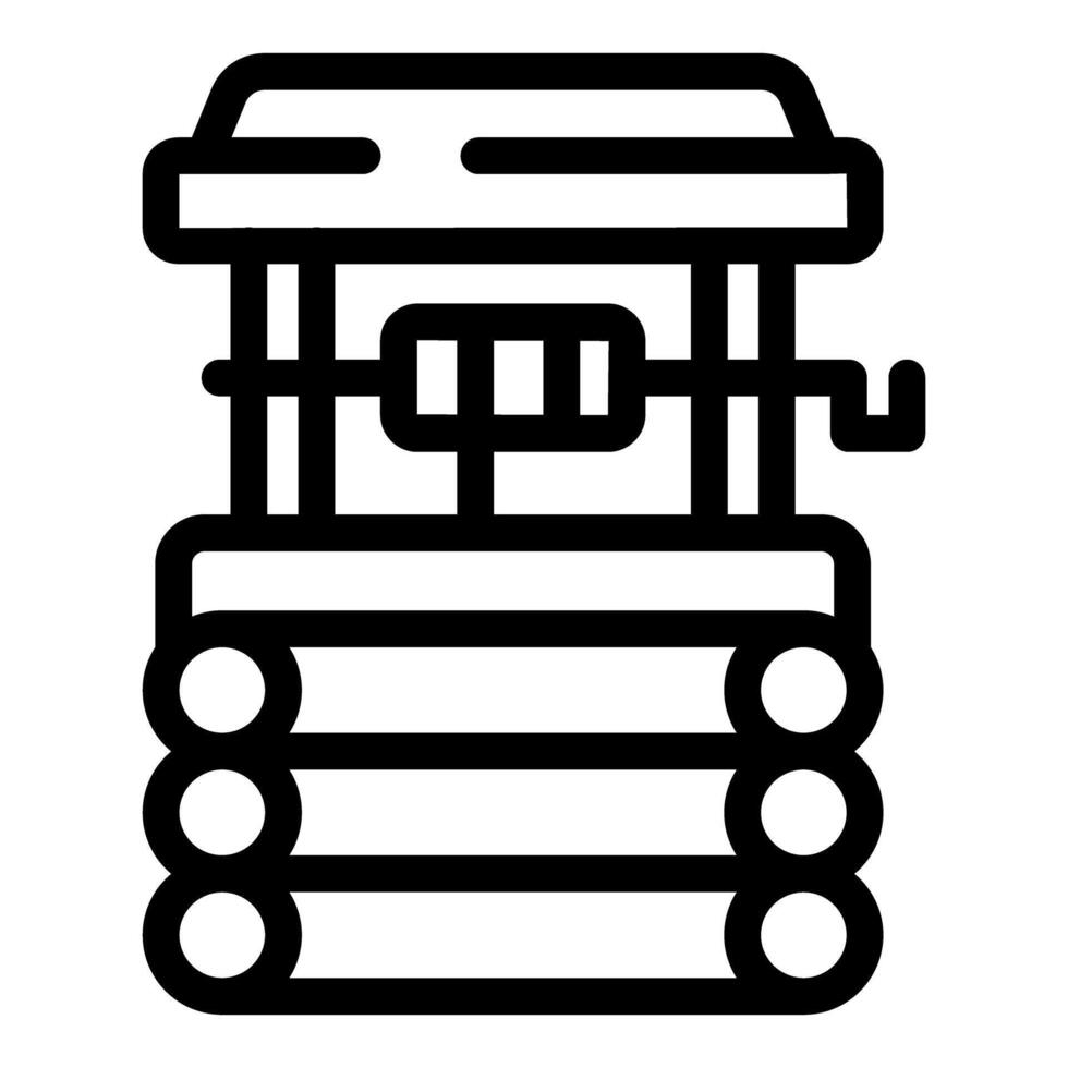 Line icon of a well, water extraction concept vector