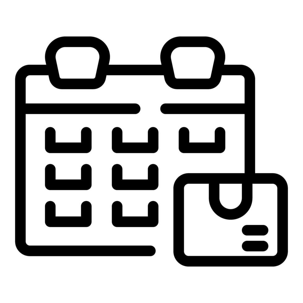 Delivery schedule icon, calendar representing shipping and logistics vector