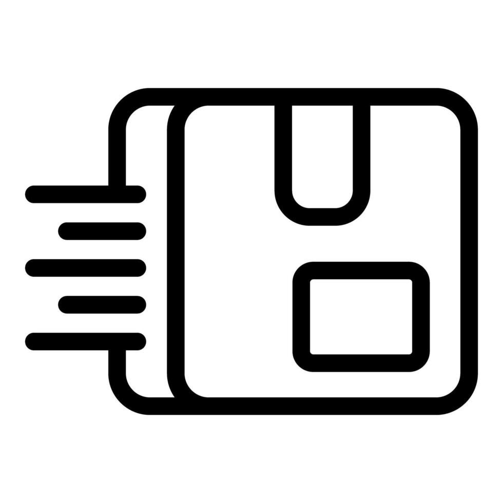 Fast delivery icon representing speeding box delivering ecommerce package vector