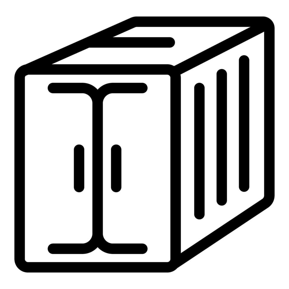 Cargo container door is closing, global trade and logistics concept icon vector