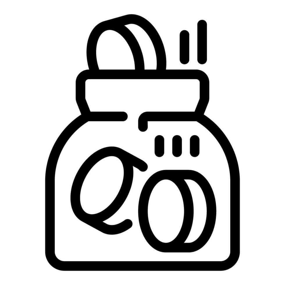 Glass jar receiving coins for saving money concept vector