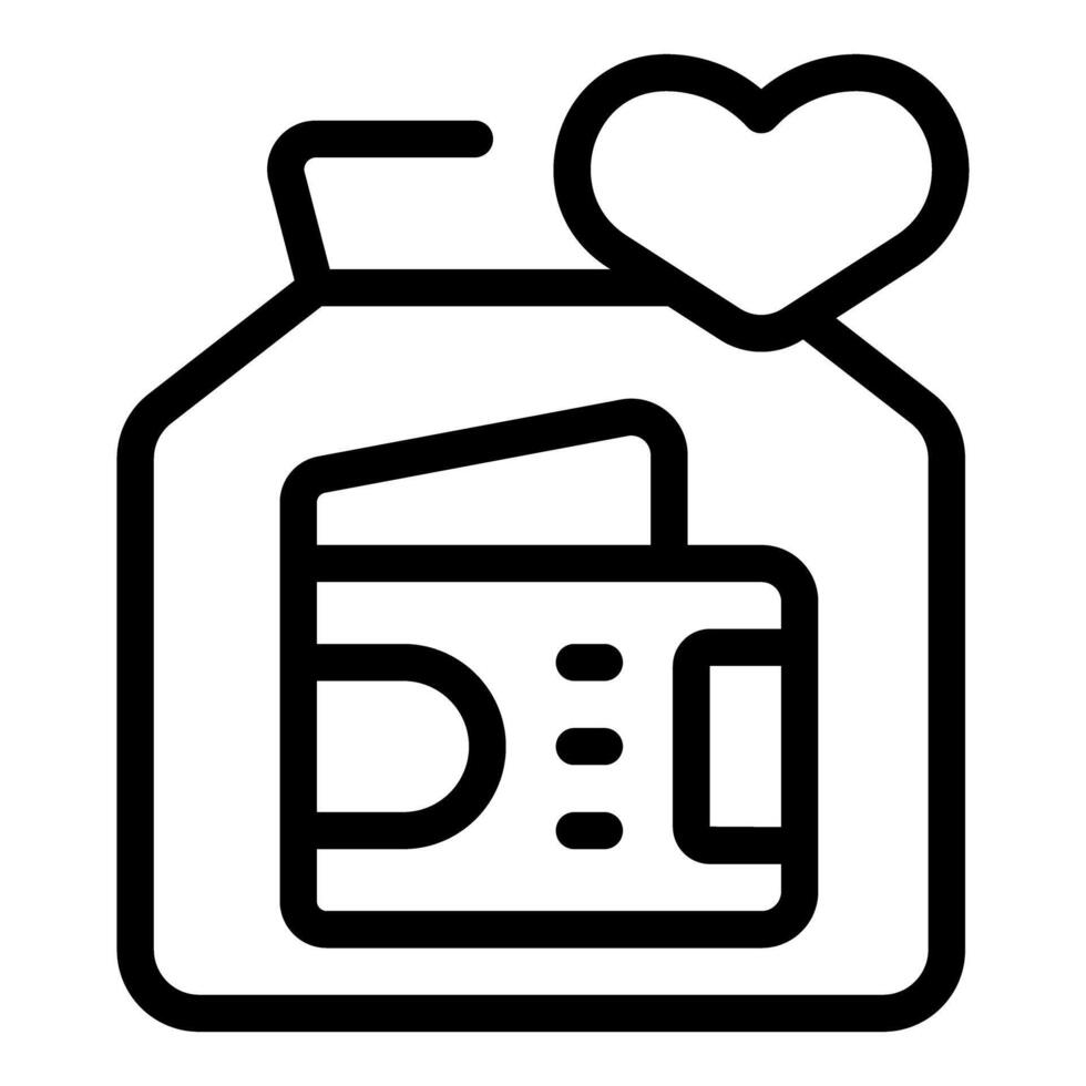 Charity donation box with heart icon representing giving money vector