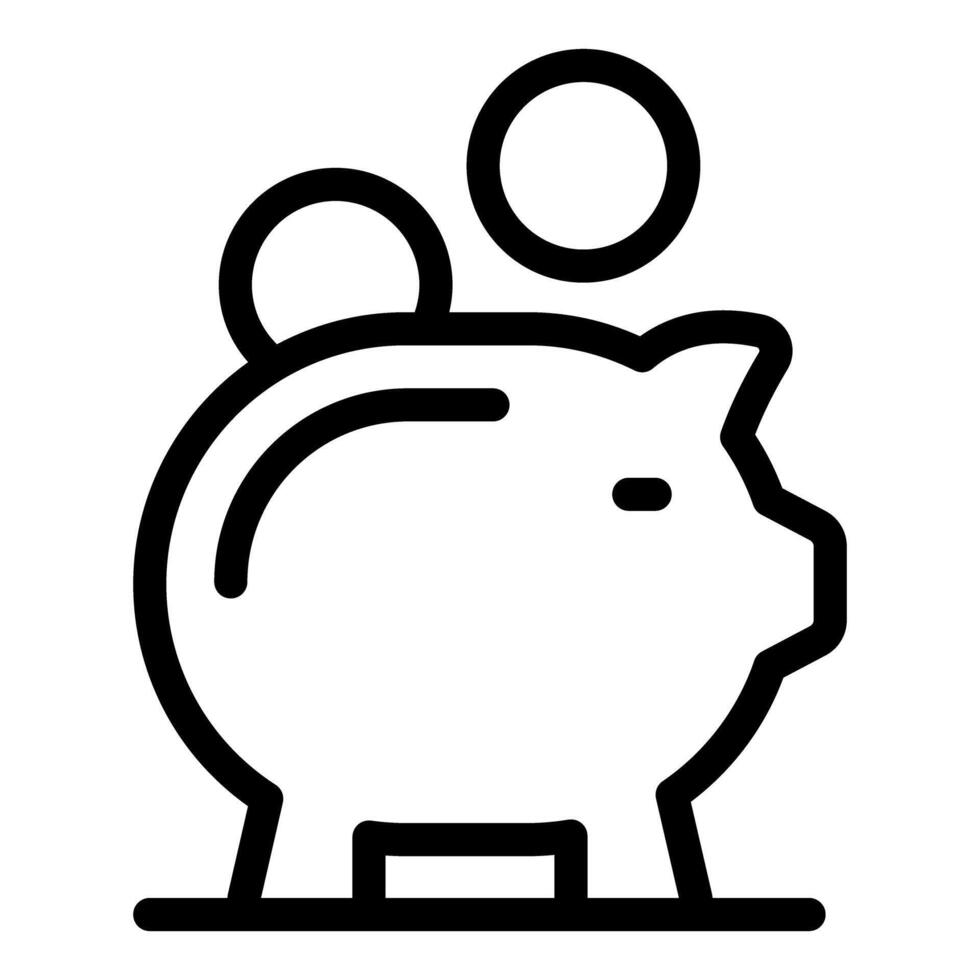 Piggy bank receiving coins, saving and investing concept vector
