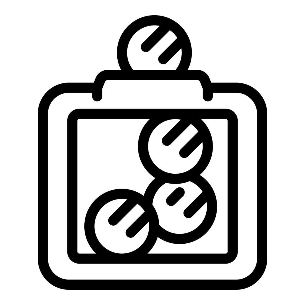Money box being filled with coins icon thin line vector