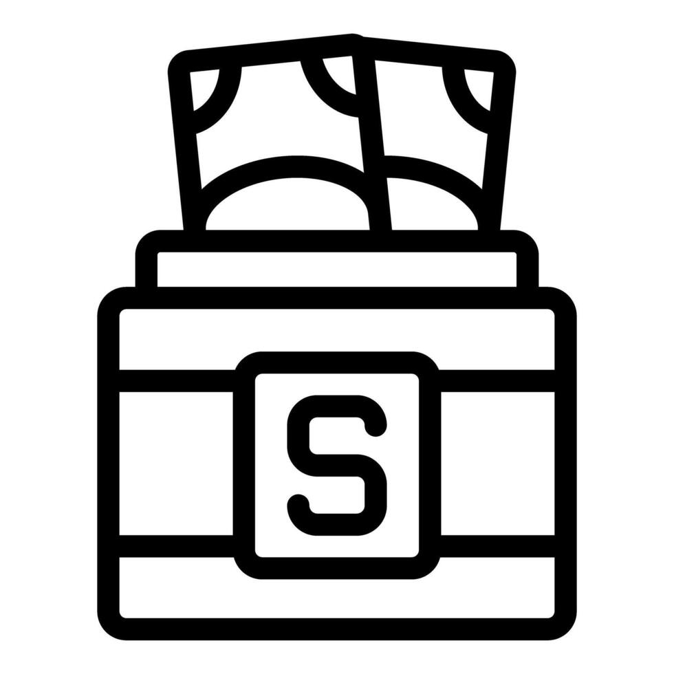 Money box full of cash for keeping savings secure vector