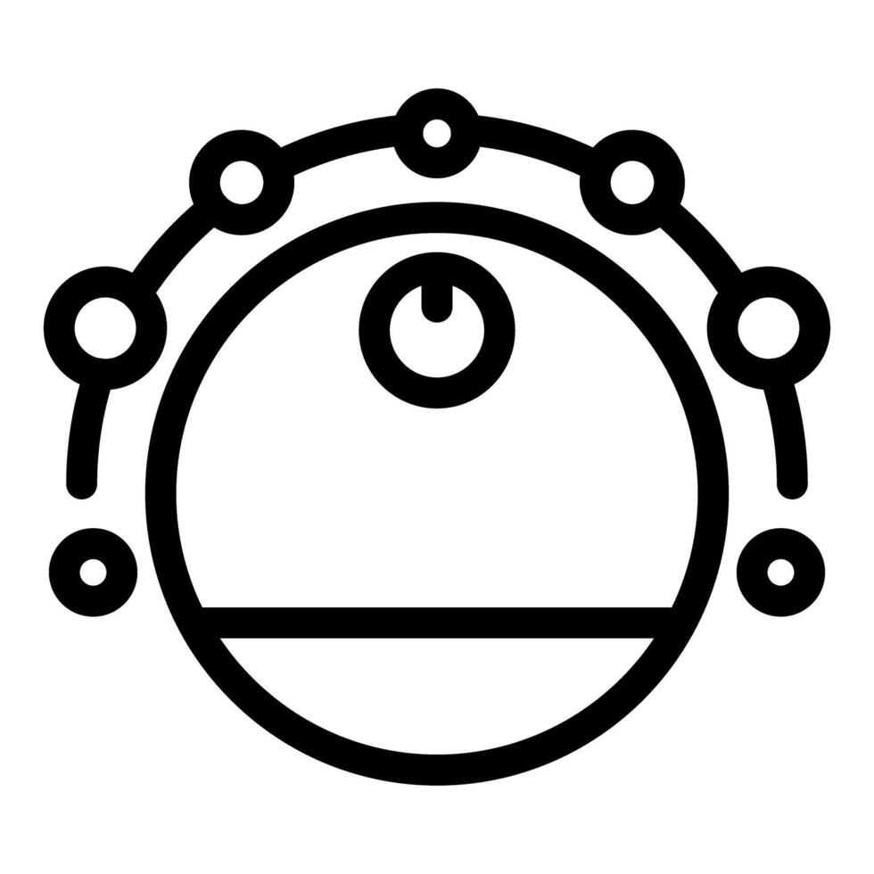 Robot vacuum cleaner activating cleaning mode icon vector