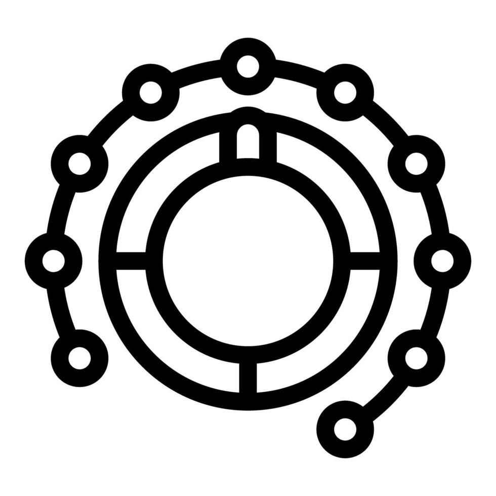 Circular data flow diagram representing continuous process improvement vector