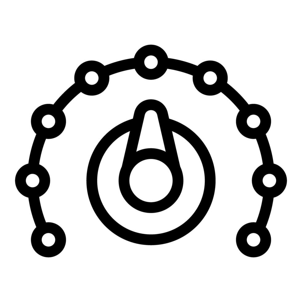 Round control knob with circular scale is adjusting something vector