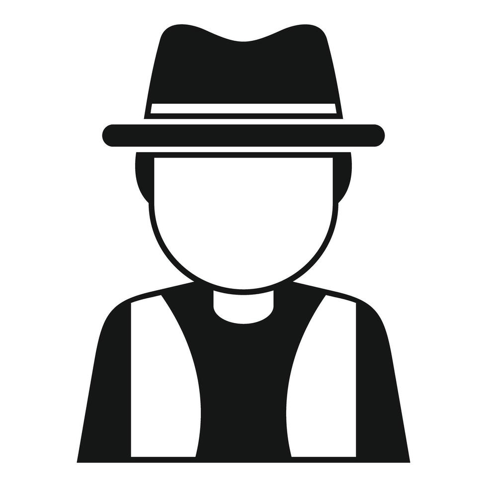 Detective wearing hat and vest is investigating a case vector