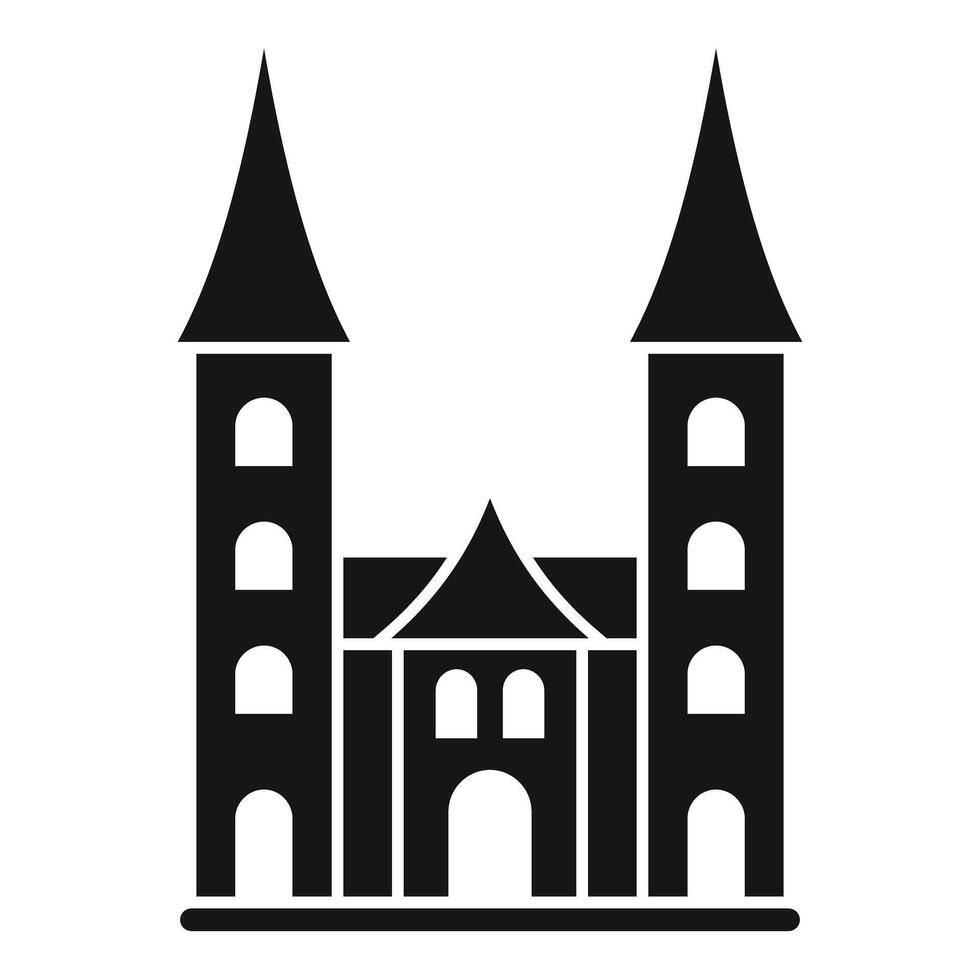 Medieval cathedral building representing religion history vector