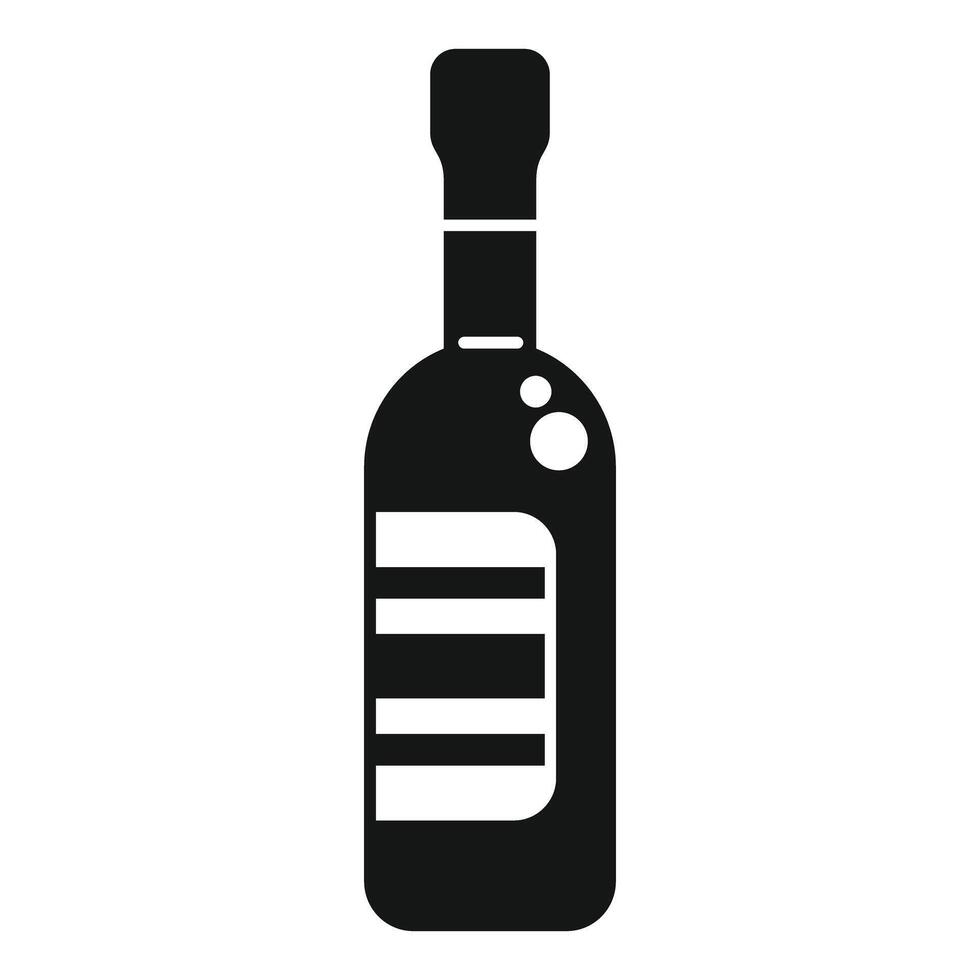 Closed bottle of wine with blank label icon vector