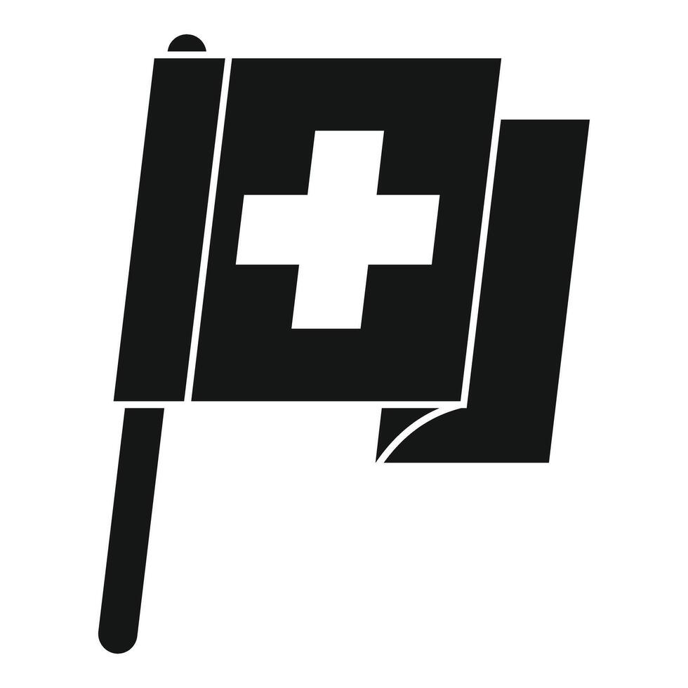 Swiss flag waving in the wind black and white vector