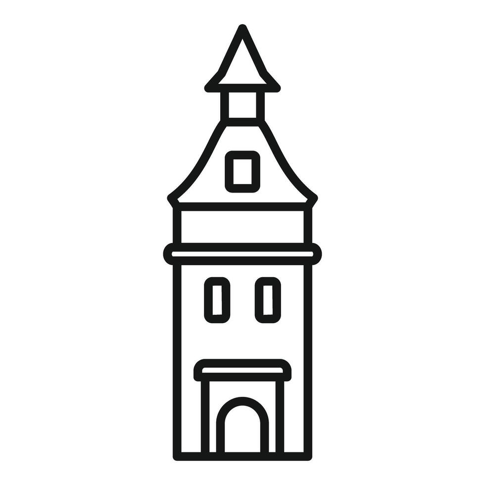 Medieval building icon showing european town architecture vector