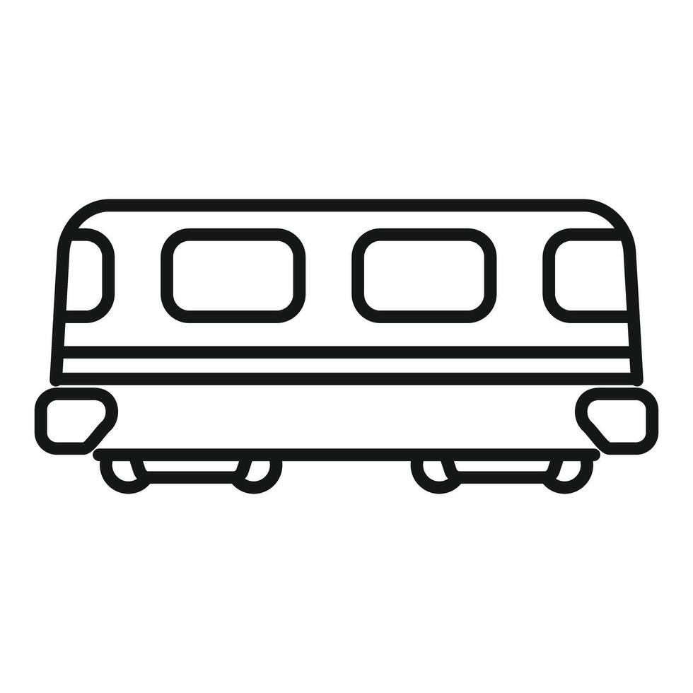Passenger express train car moving on railroad tracks icon vector