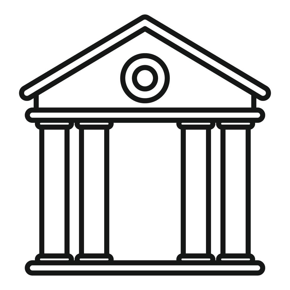 Greek building facade with columns and gable roof line art vector