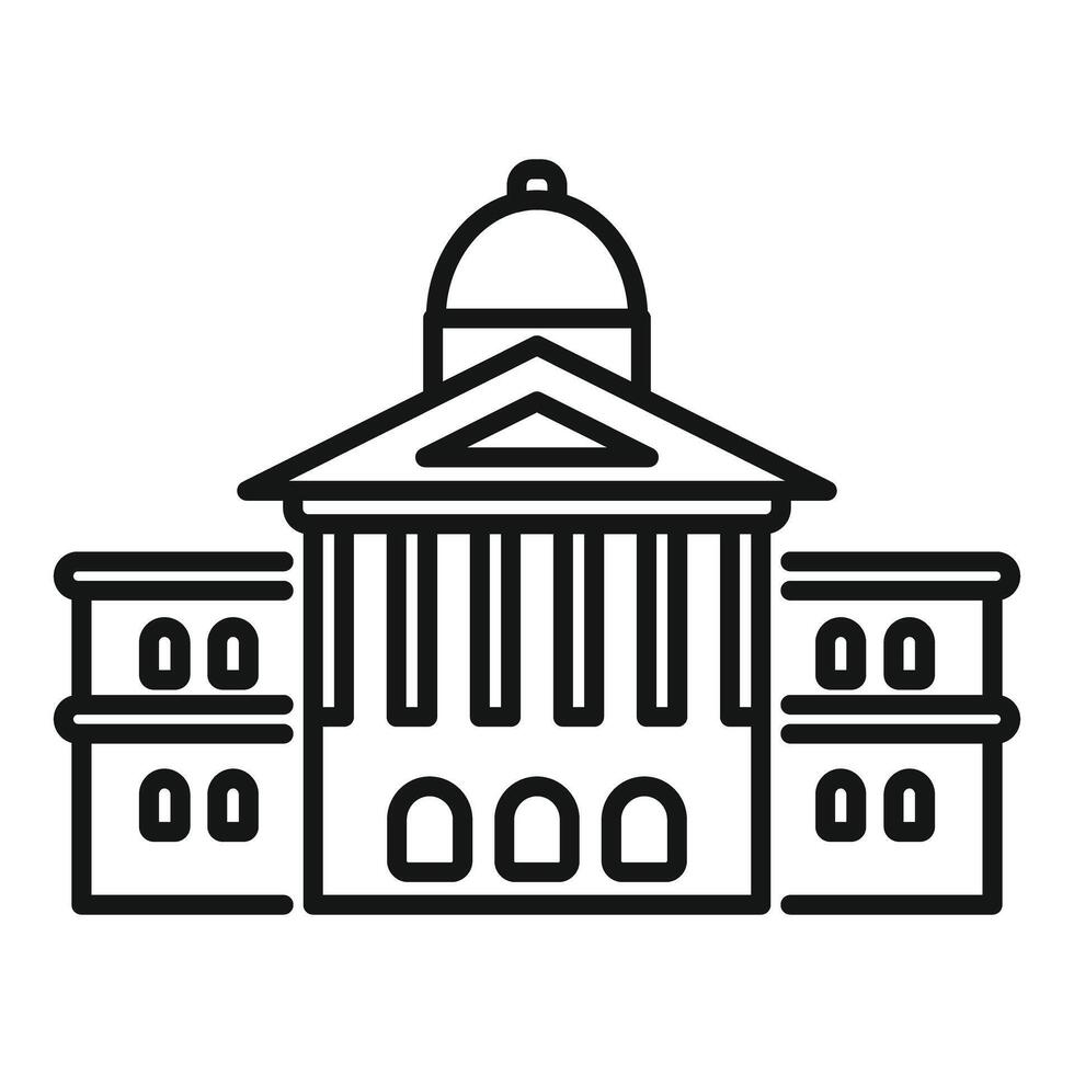 Government building with columns showing power and authority line icon vector