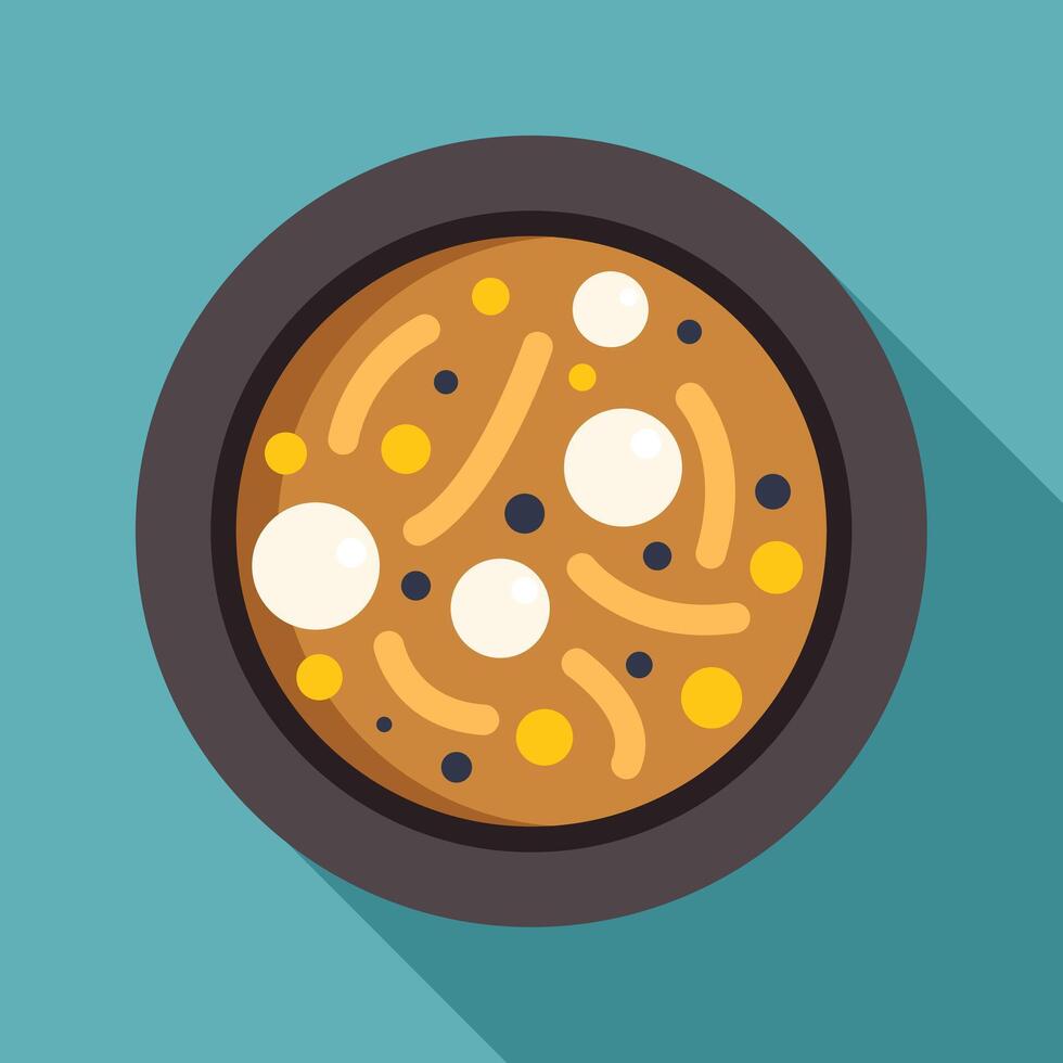 Bowl containing steaming hot chicken soup with noodles and vegetables vector