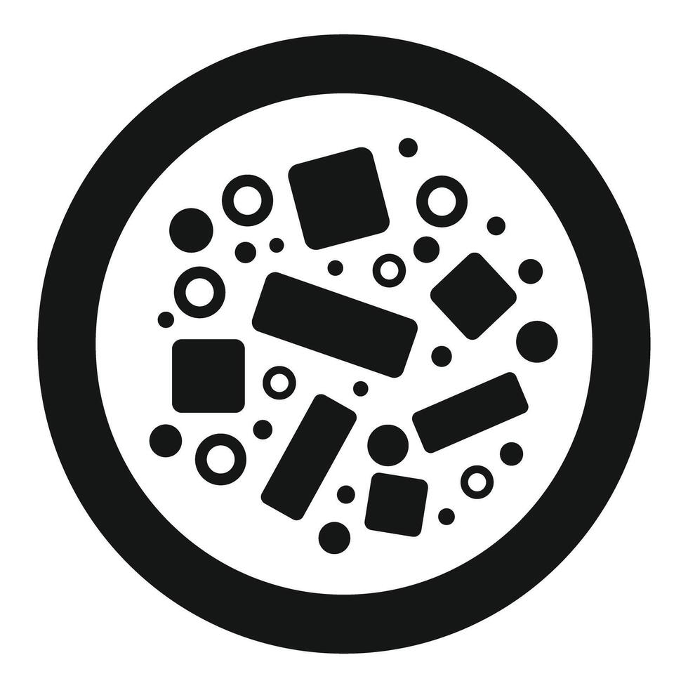 Round pizza with different ingredients icon showing pizzeria menu and delivery vector