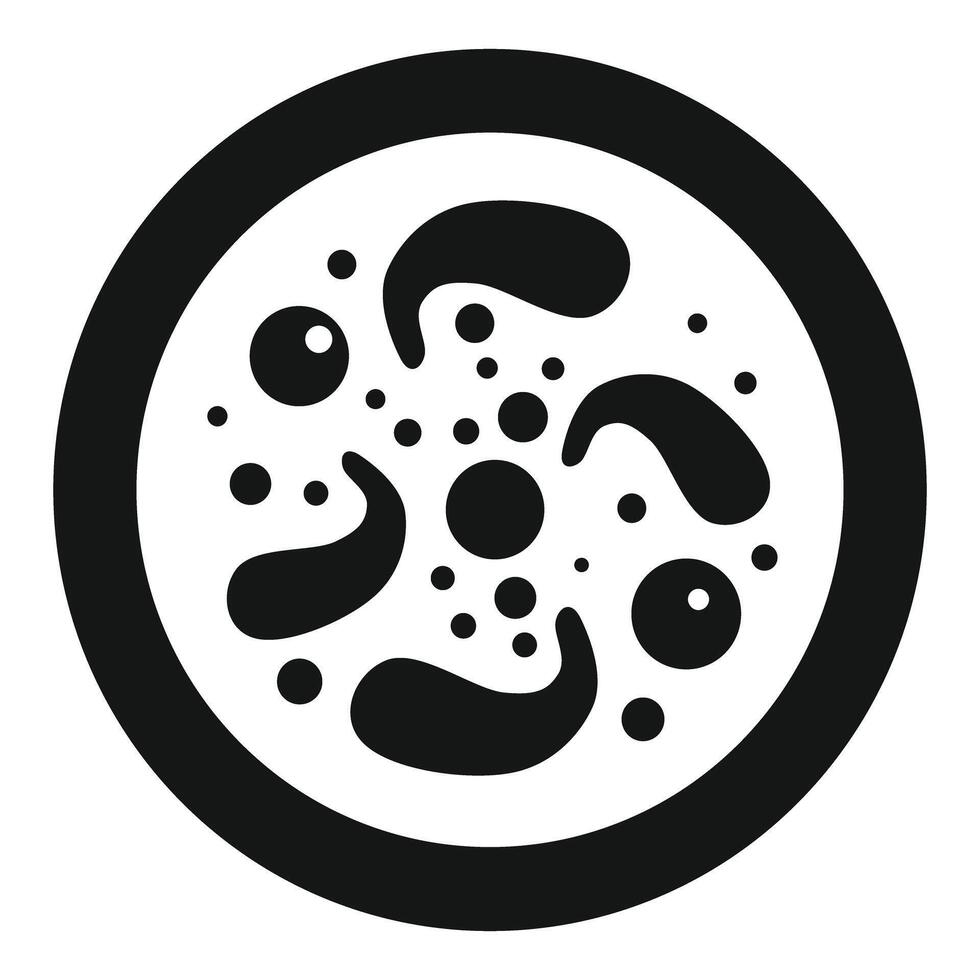 Petri dish with bacteria growing inside a biology lab vector