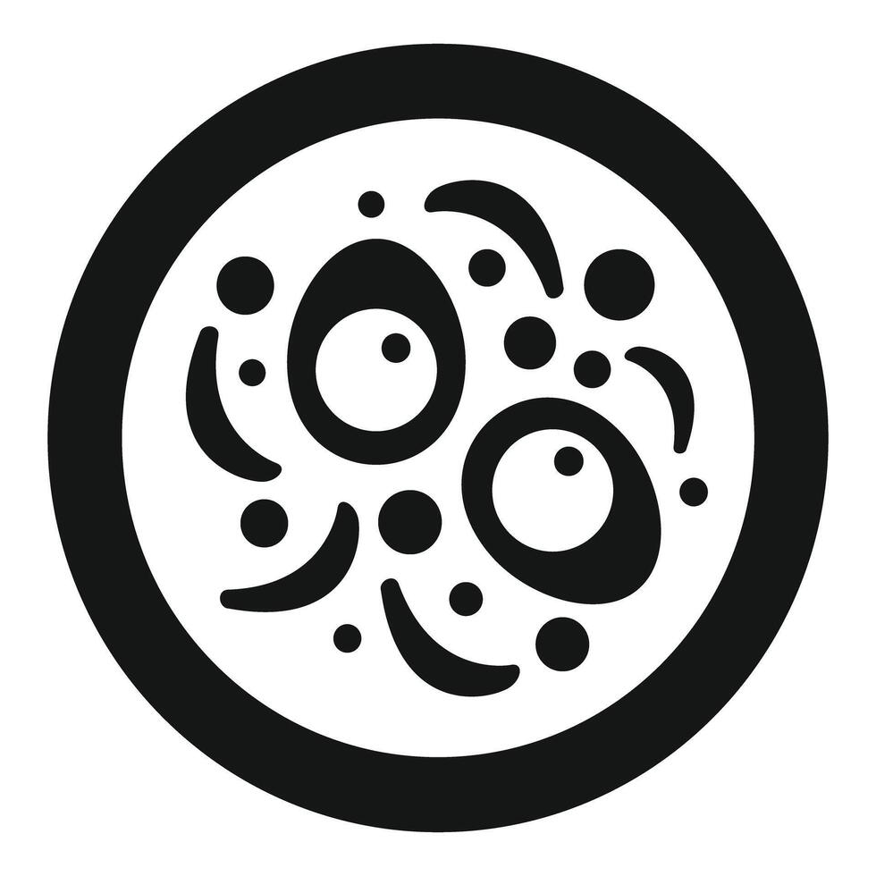 Bacteria under microscope icon showing micro biology vector