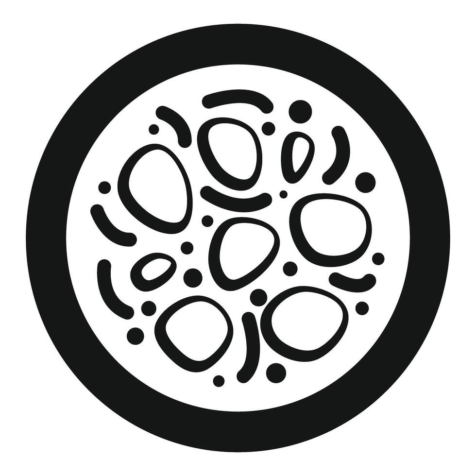 Round floral element with irregular shapes filling its surface vector