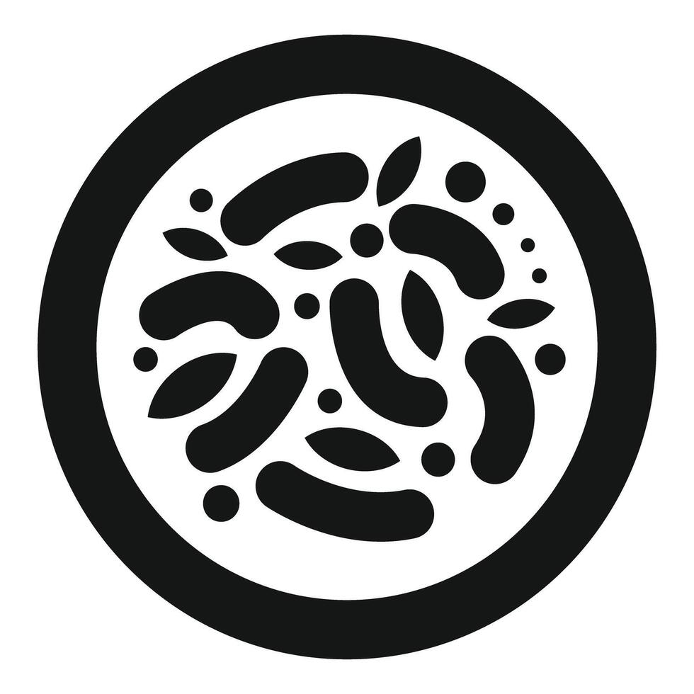 Laboratory petri dish showing bacteria growing in a culture medium vector
