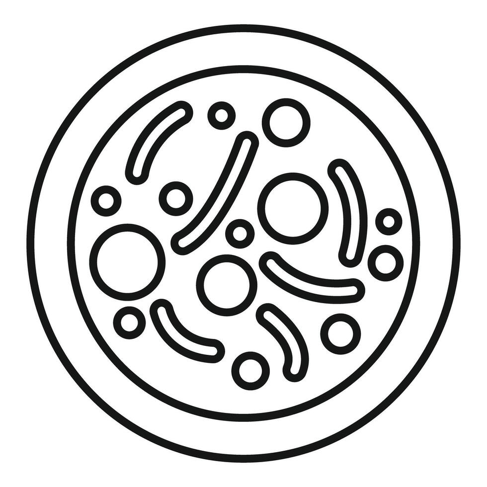 Petri dish with bacteria colony growing in it vector