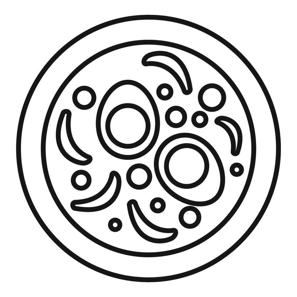 Round plate with soup, a starter dish for a healthy lunch vector