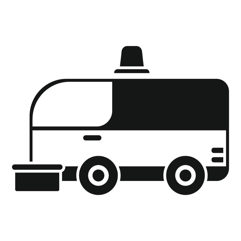 Street cleaning machine is making the city a cleaner place vector
