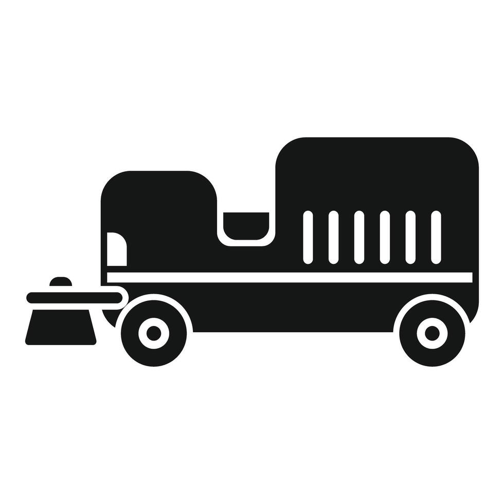 Cleaning machine using rotating brushes for street cleaning vector