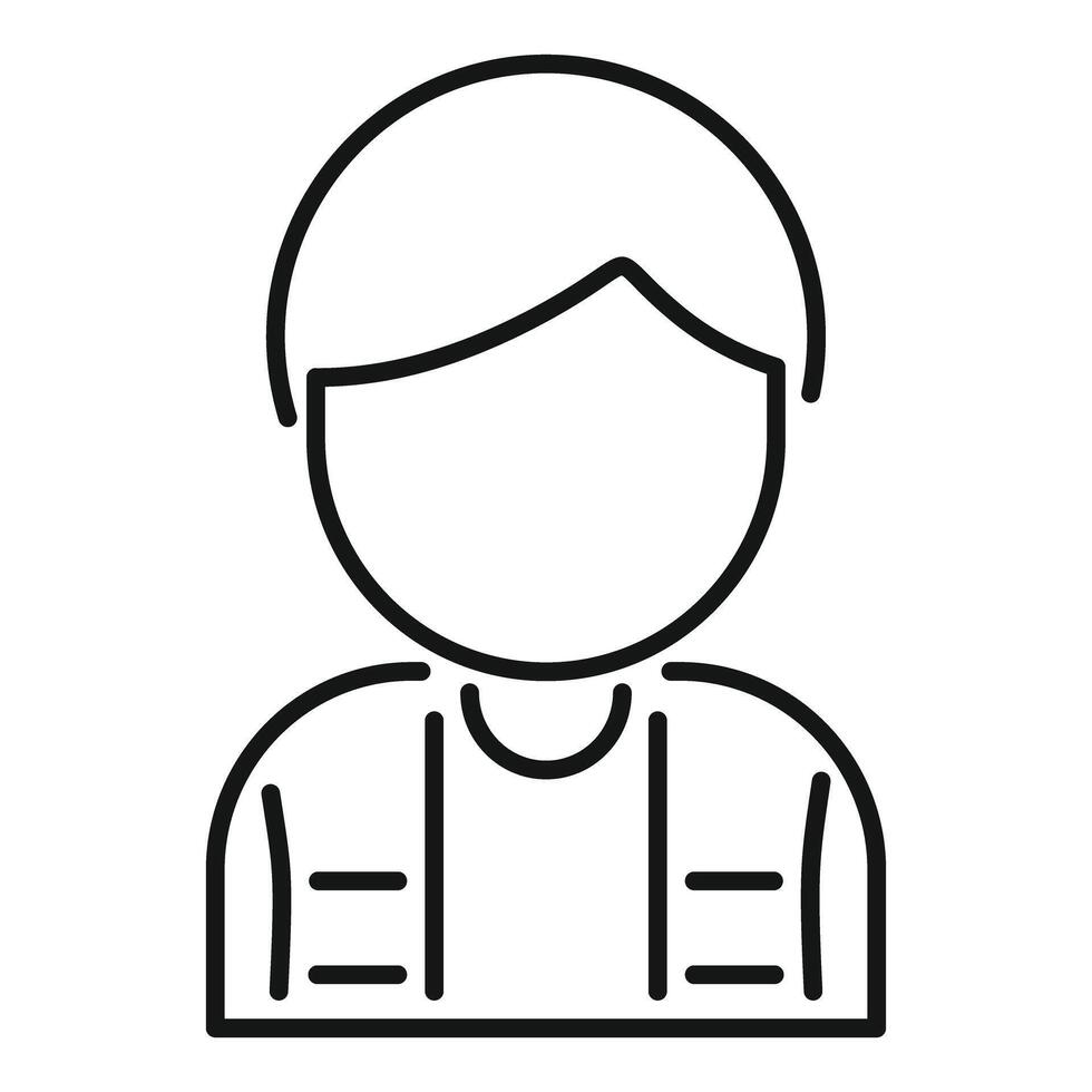 Young man wearing overalls smiling faceless avatar icon vector