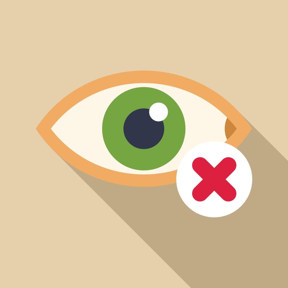 Human eye with red cross showing blind concept vector