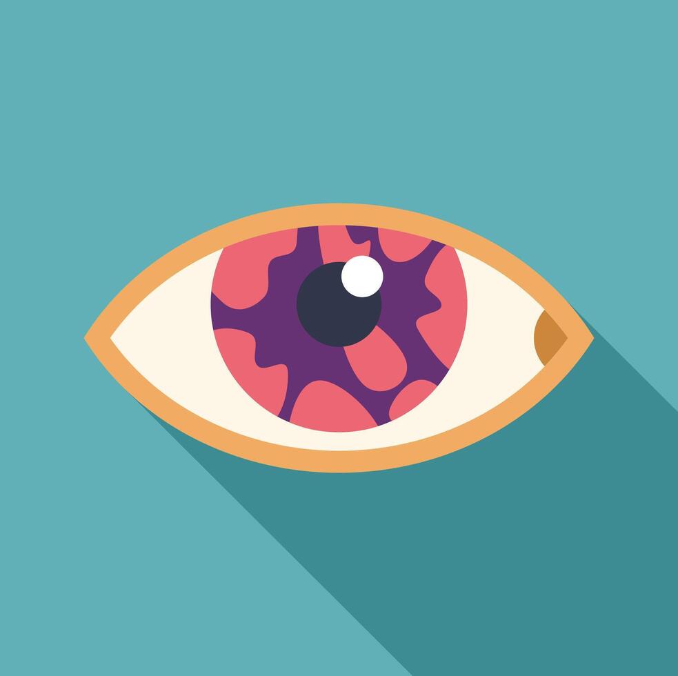 Bloodshot eye showing glaucoma or conjunctivitis illustration vector