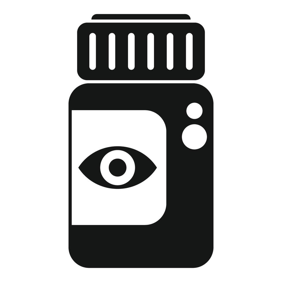 Eye drops bottle icon, simple style vector