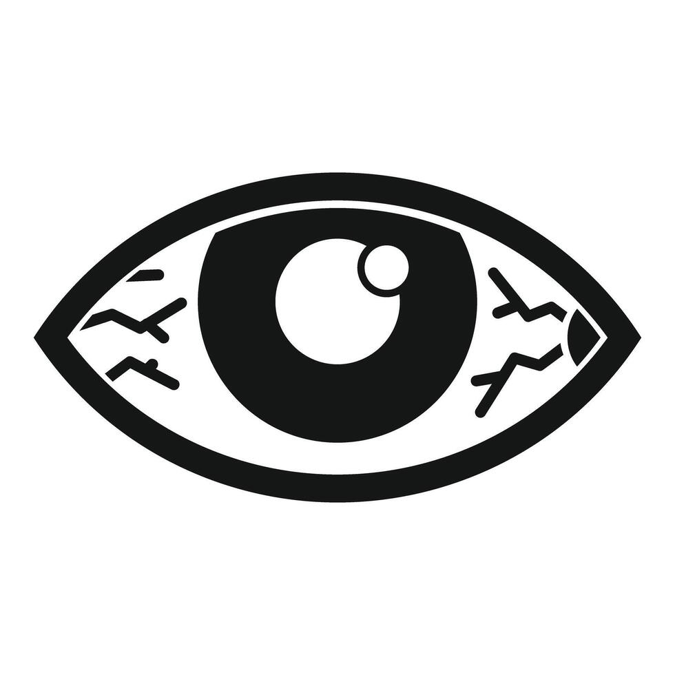 Human eye showing red veins simple icon vector