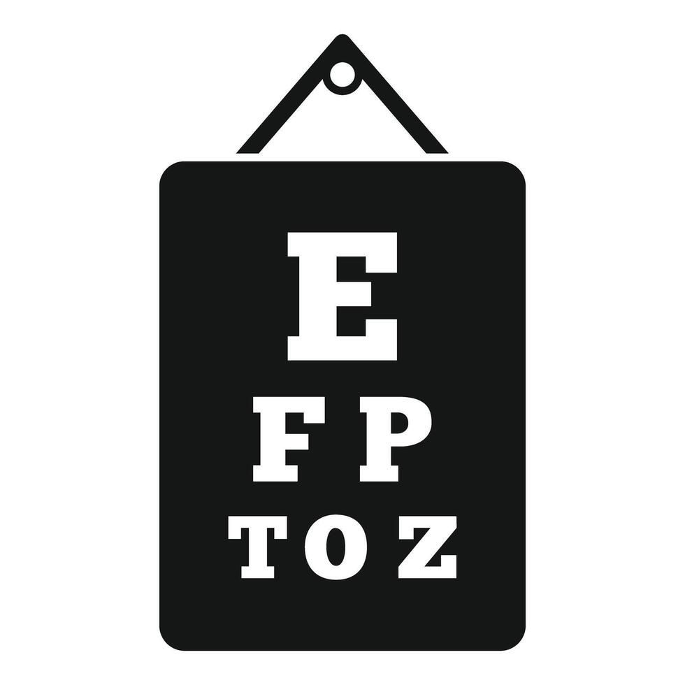 Snellen eye chart hanging on wall depicting vision test vector