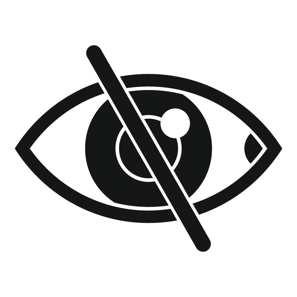 Black crossed eye showing concept of blindness vector