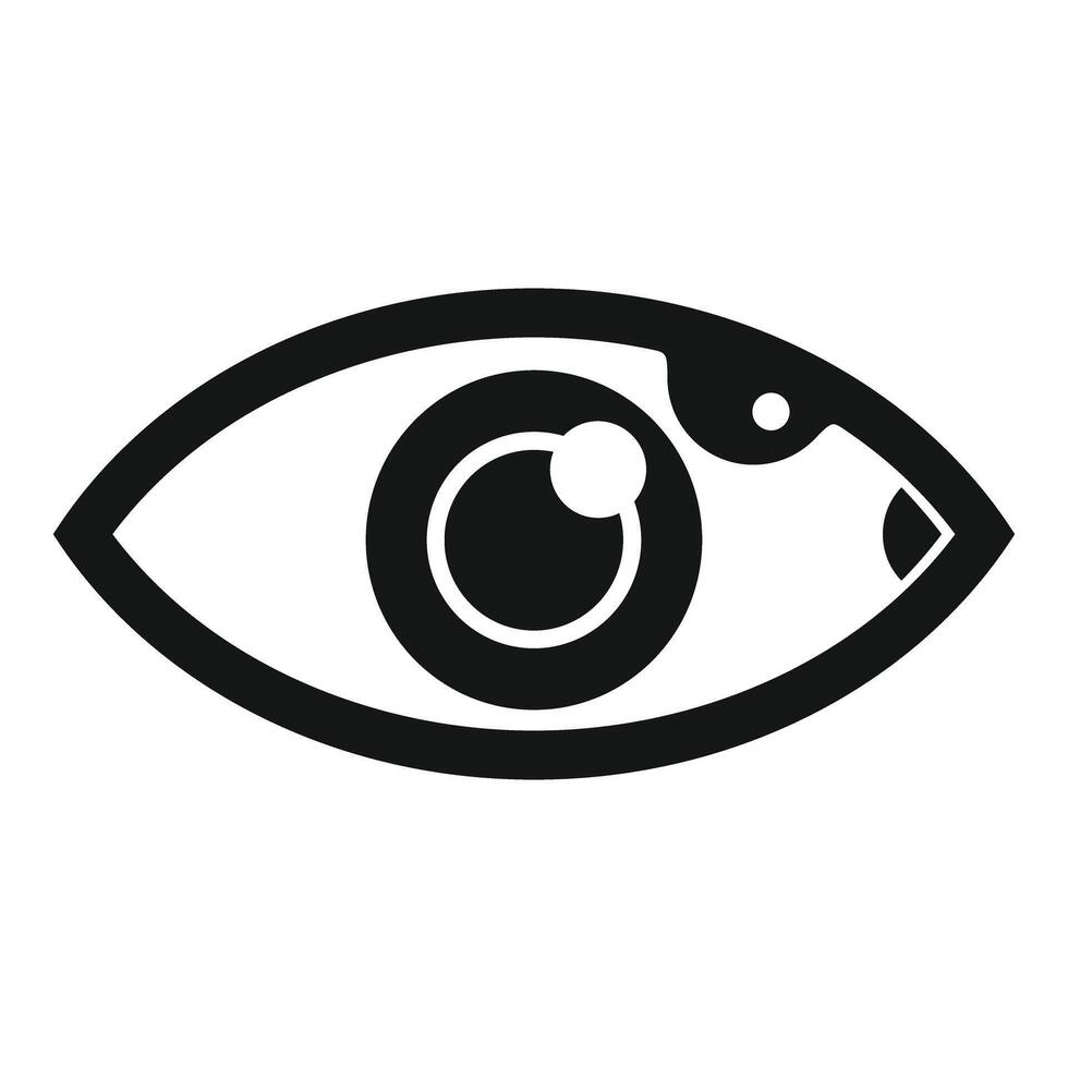 Human eye with blood vessels looking up simple icon vector
