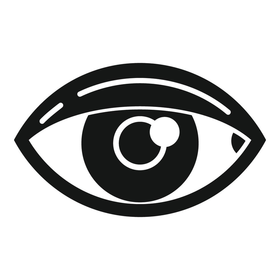 Human eye looking up observing simple icon vector