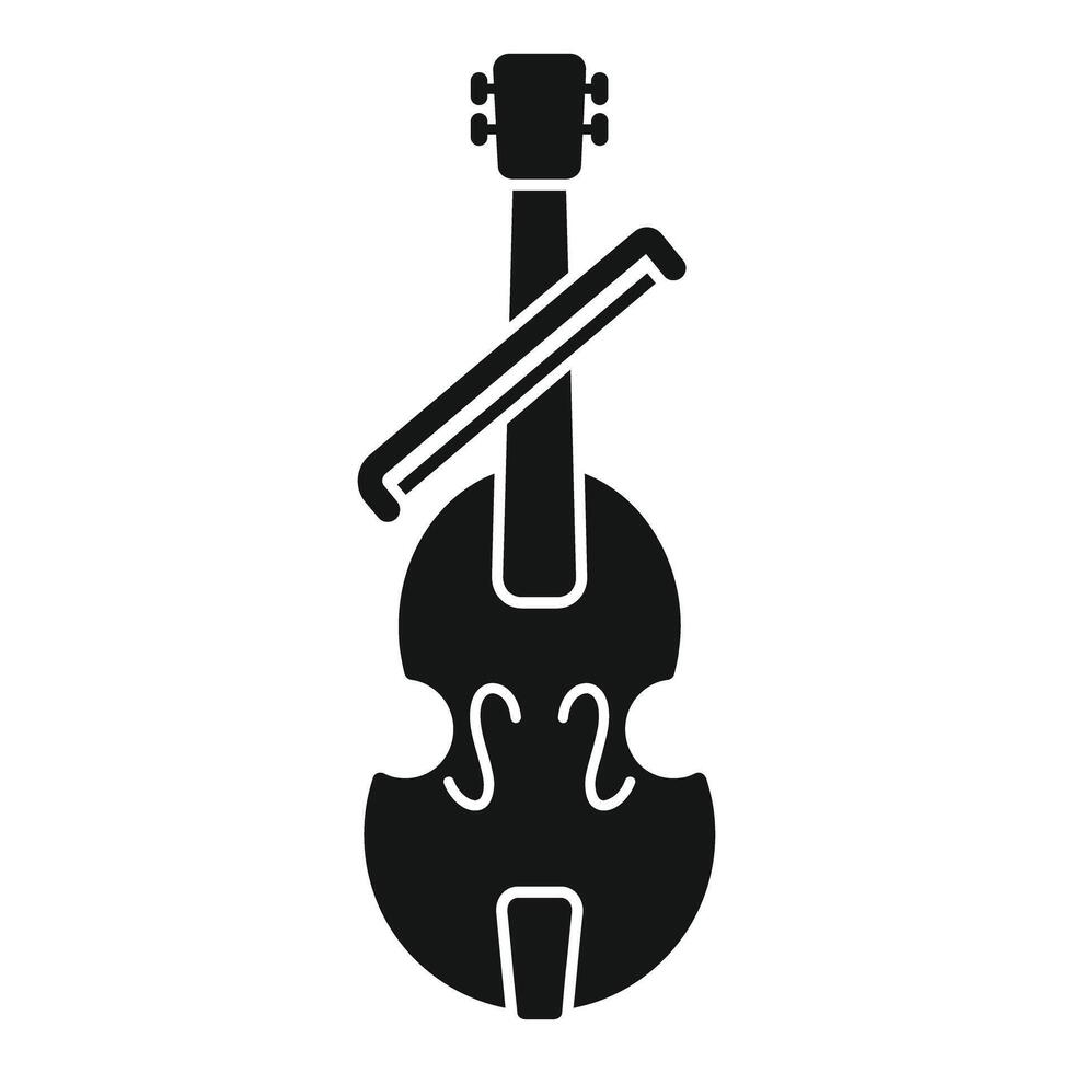 Viola icon representing classical music instrument playing vector