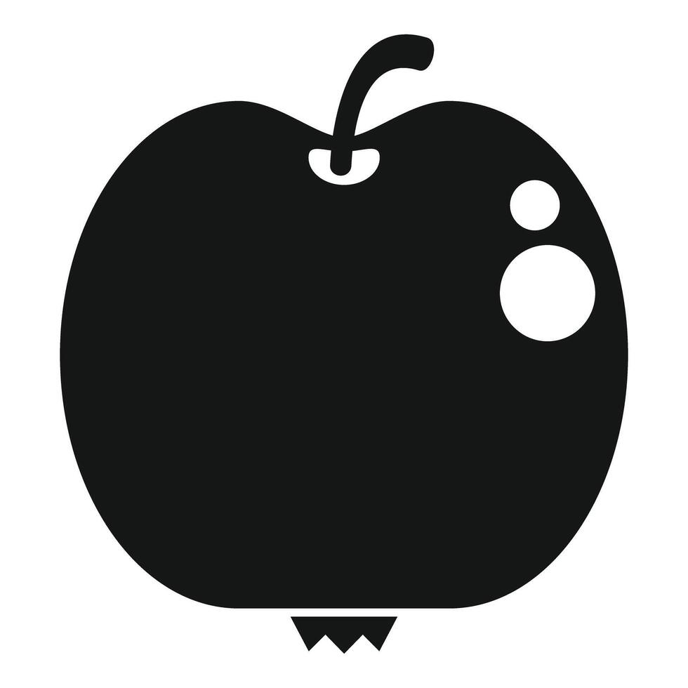 Black apple fruit minimalistic silhouette icon vector