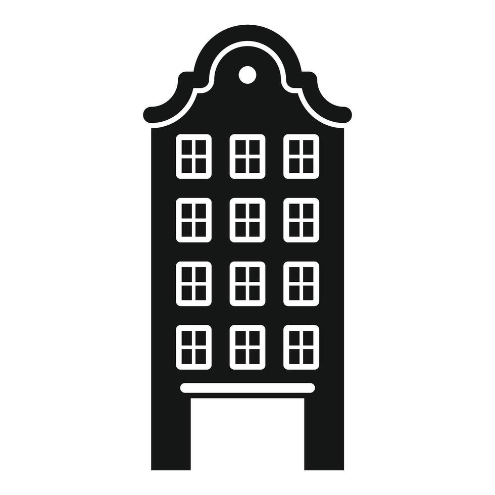 Amsterdam canal house facade showing typical dutch architecture vector
