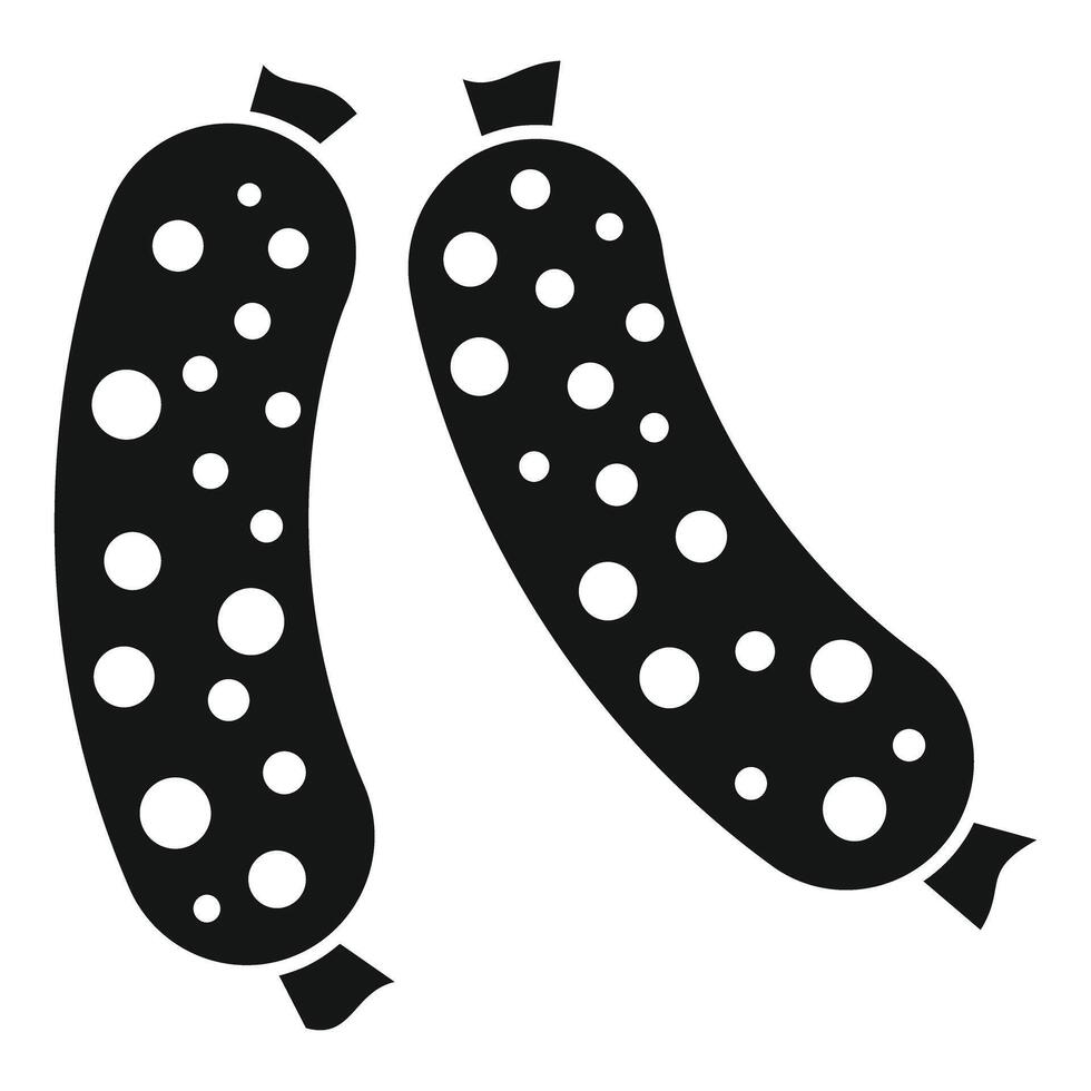 Two salami sausages with big pieces of fat being prepared for cooking vector