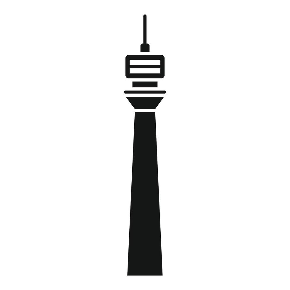 Tv tower standing tall against white background vector