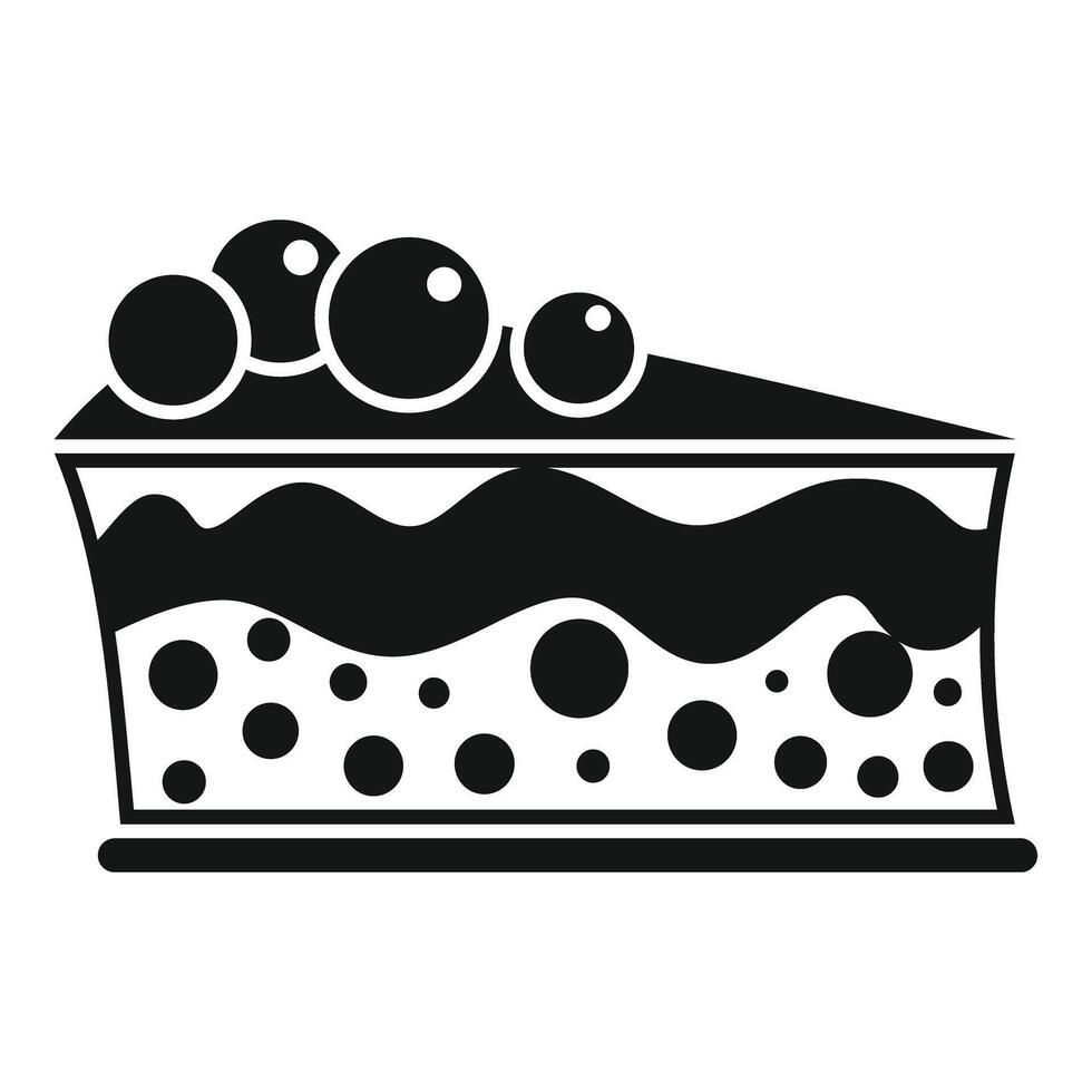 Blueberry cake slice with cream filling icon showing a dessert vector
