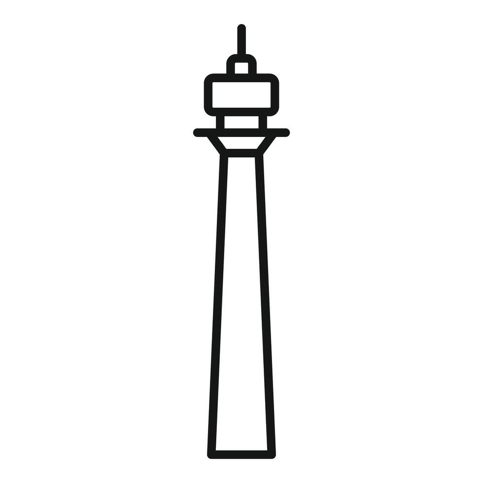 Tv tower is broadcasting radio waves signal icon vector